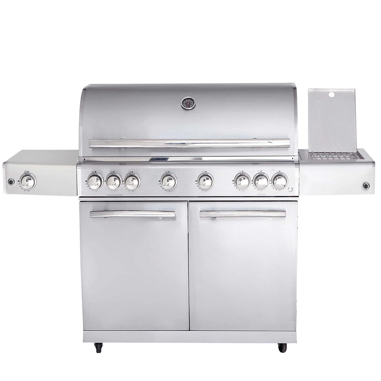 CHEF XL Paket B - Basis Silber, 6 Brenner, Backburner, Seitenkocher, Seitenablage Links, BBQ-Paket 1 CHEF XL Paket B - Basis Silber, 6 Brenner, Backburner, Seitenkocher, Seitenablage Links, BBQ-Paket