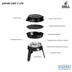 CADAC SAFARI CHEF 30 LITE LP FLEX 50mbar - Inkl. Topfständer, Grillrost, Pfanne/Deckel 8 CADAC SAFARI CHEF 30 LITE LP FLEX 50mbar - Inkl. Topfständer, Grillrost, Pfanne/Deckel -Warmes BBQ-Restaurant CADAC SAFARI CHEF 2 Komponenten 02AoC44SCvNSkRj 1280x1280