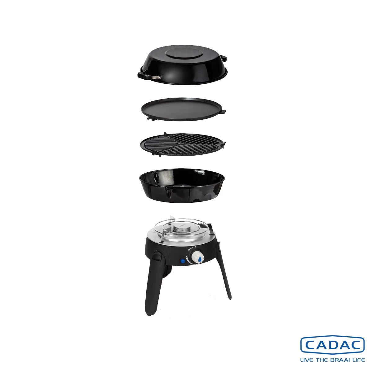 CADAC SAFARI CHEF 30 BBQ LP - 50mBar - Inkl. Topfständer, Grillrost, Grillplatte, Pfanne/Deckel 3 CADAC SAFARI CHEF 30 BBQ LP - 50mBar - Inkl. Topfständer, Grillrost, Grillplatte, Pfanne/Deckel – Bild 3