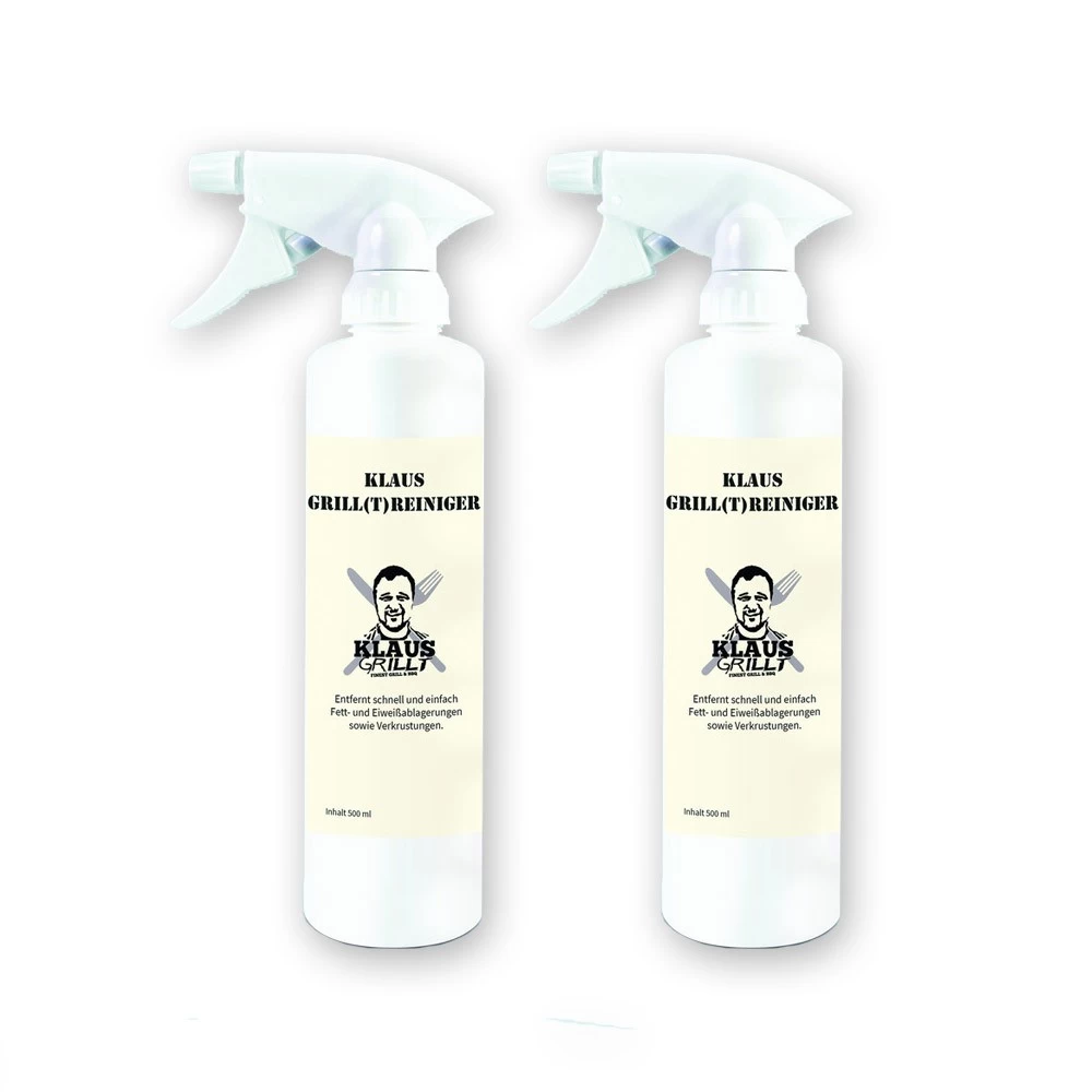 2 X Grillreiniger KLAUS GRILLT - 500ml Sprühflasche - K-CLEAN 1 2 X Grillreiniger KLAUS GRILLT - 500ml Sprühflasche - K-CLEAN