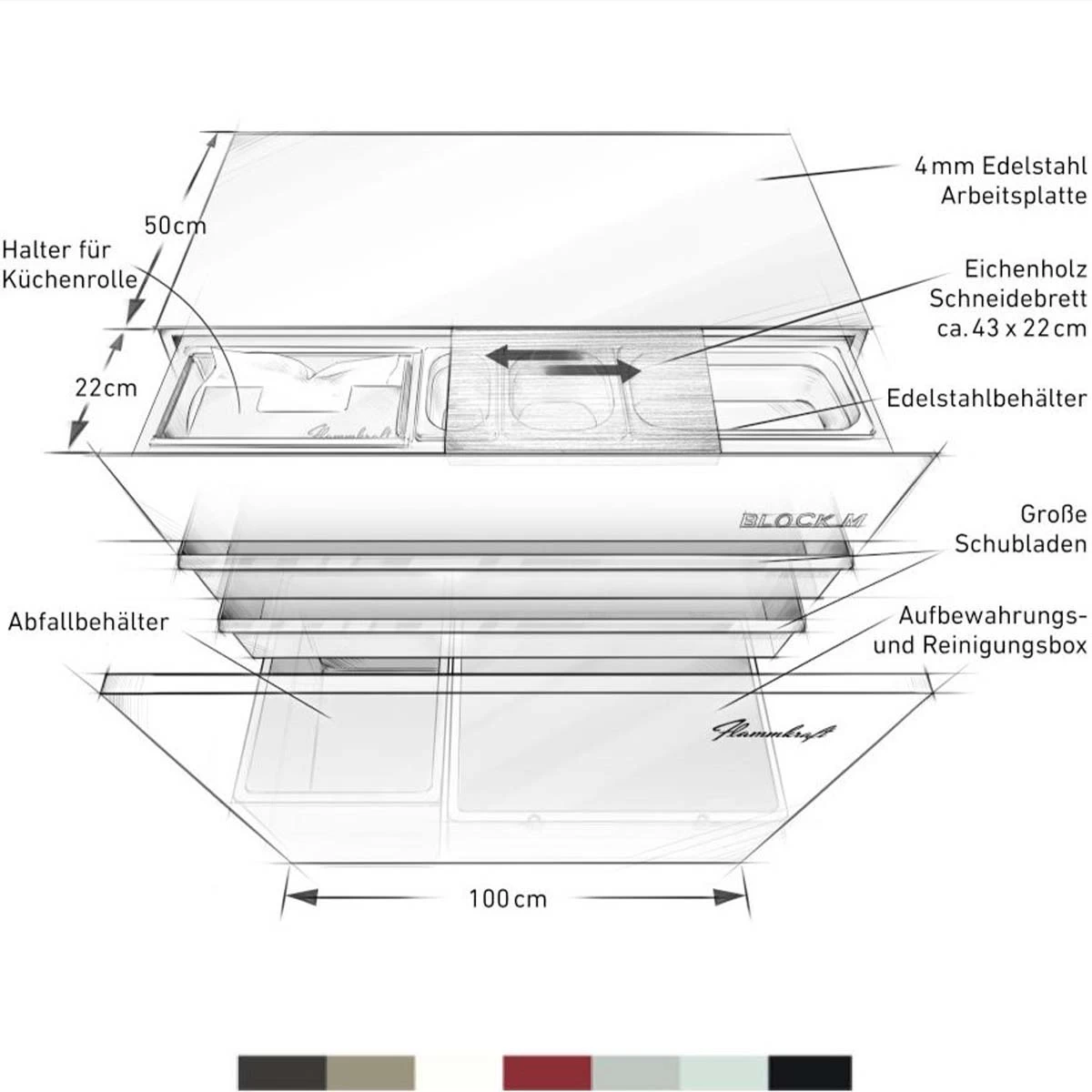 Flammkraft Block M, Taupe 2 Flammkraft Block M, Taupe – Bild 2