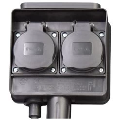 Gartensteckdose 2fach - IP44 - 3m Zuleitung - Max 16A - Mit Erdspieß Und Deckeln -Warmes BBQ-Restaurant gartensteckdose ip44 wasserfest schuko doppel 04 1280x1280