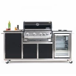 INDRAdesign Blackline Gasgrillstation Mit SANTOS Free S-410 & Kühlschrank / Schwarz -Warmes BBQ-Restaurant indradesign blackline gasgrillstation mit santos free s 410 kuehlschrank schwarz 2c650ed012ea9623c4151523bdedae1f