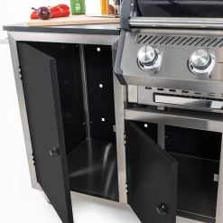 INDRAdesign Blackline Gasgrillstation Mit SANTOS Free S-410 & Kühlschrank / Schwarz -Warmes BBQ-Restaurant indradesign blackline gasgrillstation mit santos free s 410 kuehlschrank schwarz 47d853f00eadfdf0228c3bae7642de53