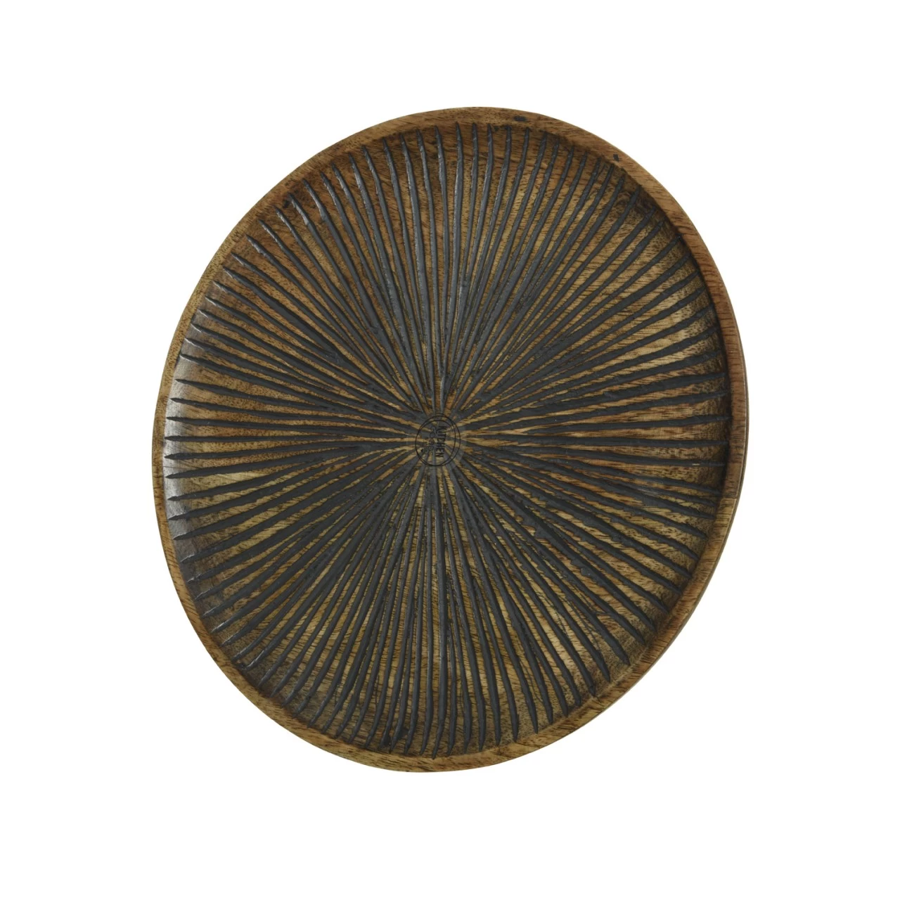 Holzteller - Dekotablett - Rund - Mangoholz - D: 29cm - H: 2cm - Natur, Schwarz 4 Holzteller - Dekotablett - Rund - Mangoholz - D: 29cm - H: 2cm - Natur, Schwarz – Bild 4