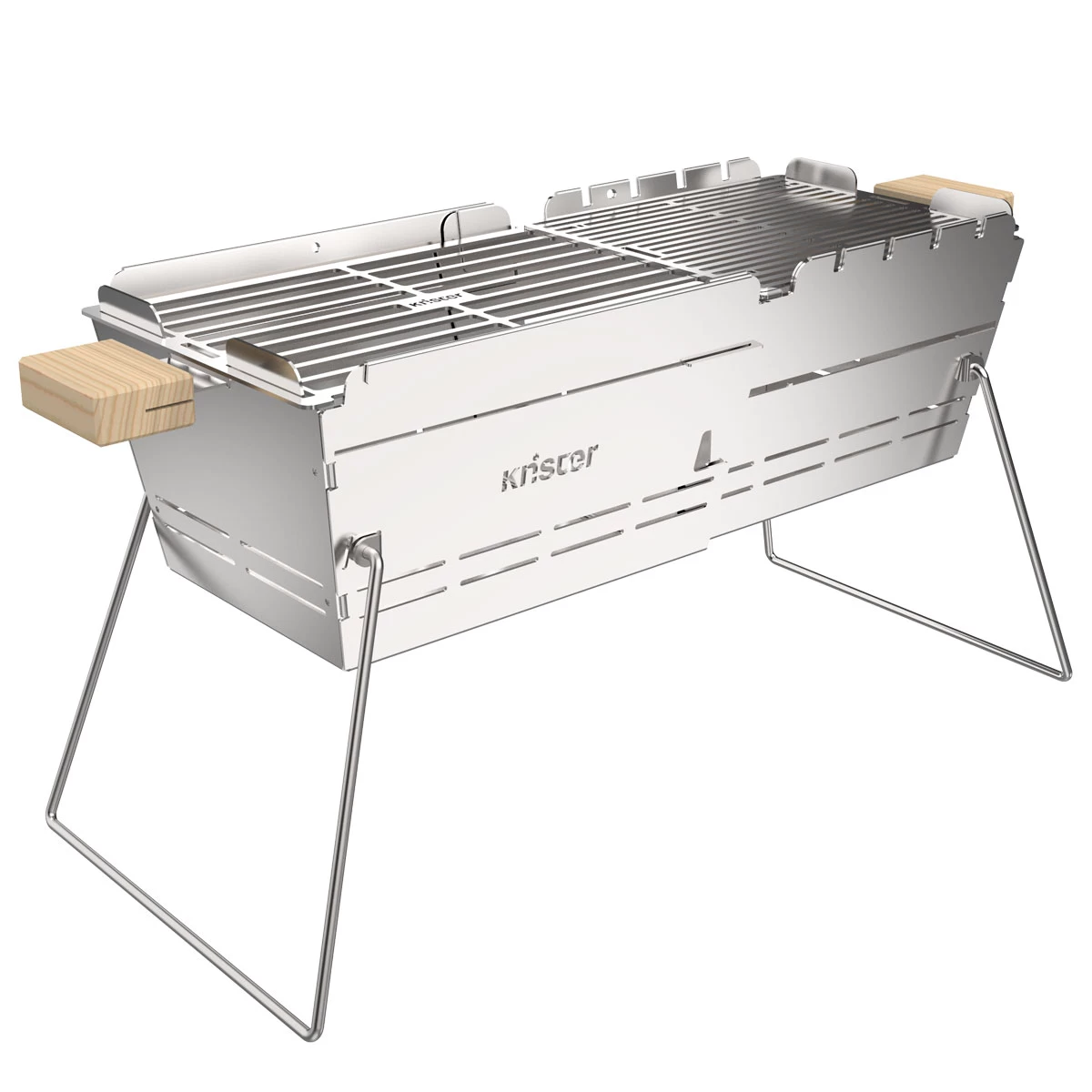 Knister Grill Premium – Tragbarer Holzkohlegrill Aus Edelstahl 1 Knister Grill Premium – Tragbarer Holzkohlegrill Aus Edelstahl