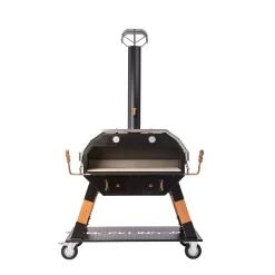 Der Merklinger 1200 Holzofen Standard -Warmes BBQ-Restaurant merklinger holzbackofen grill pizzaofen brotbackofen 1200 vorne tuere auf jpg