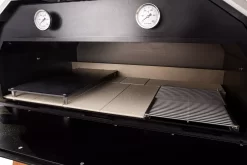 Der Merklinger 1200 Holzofen Standard -Warmes BBQ-Restaurant merklinger holzbackofen grill pizzaofen brotbackofen 1200 vorne tuere auf zoom 5 jpg