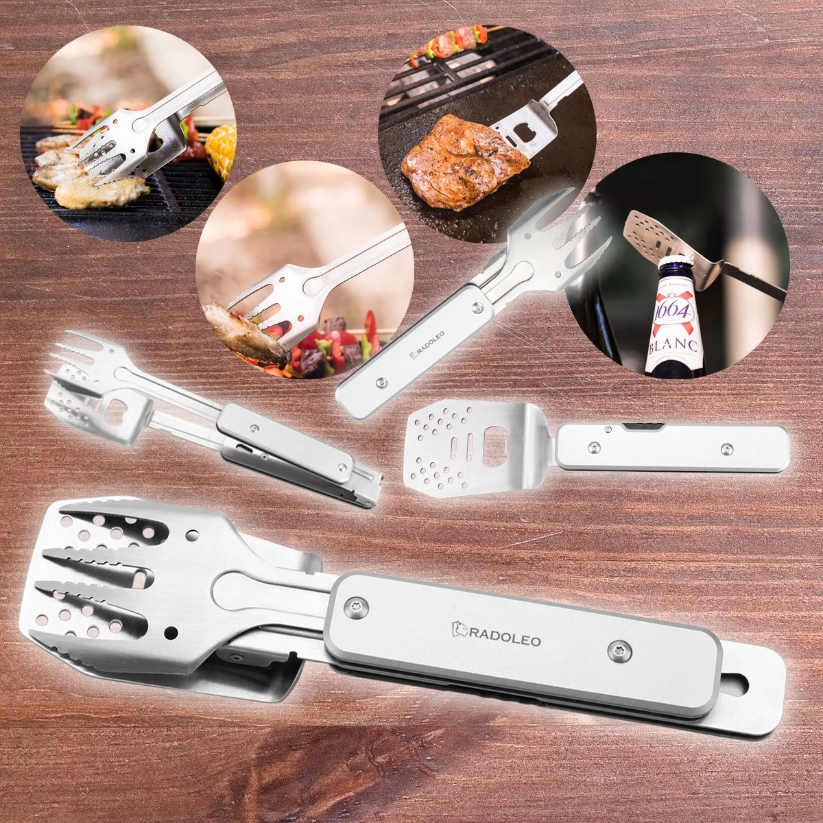 RADOLEO® Grill-Multi-Tool GENIUS POCKET Grillbesteck | Zange, Wender, Gabel, Flaschenöffner - 4in1 3 RADOLEO® Grill-Multi-Tool GENIUS POCKET Grillbesteck | Zange, Wender, Gabel, Flaschenöffner - 4in1 – Bild 3