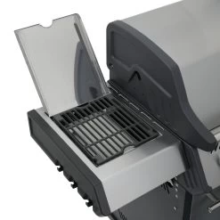 SANTOS Gasgrill S-318 | Seiten- & Heckbrenner, Edelstahl Inkl. Drehspieß, Rostheber & Silikonablage