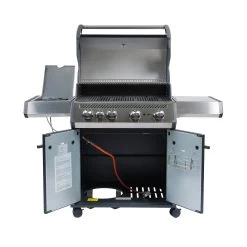 SANTOS S-401 Mit Seitenkocher, Schwarz, Inkl. Rostheber -Warmes BBQ-Restaurant santos gasgrill s 401 mit seitenkocher schwarz 01ca32589b837d479582ed48c64b7c36
