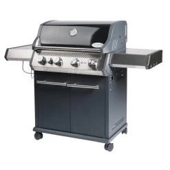 SANTOS S-401 Mit Seitenkocher, Schwarz, Inkl. Rostheber -Warmes BBQ-Restaurant santos gasgrill s 401 mit seitenkocher schwarz 4831636746819cd0ea4eb750a12e1767