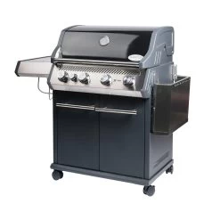 SANTOS S-401 Mit Seitenkocher, Schwarz, Inkl. Rostheber -Warmes BBQ-Restaurant santos gasgrill s 401 mit seitenkocher schwarz 71502e333c52178af0d49b472b01af56