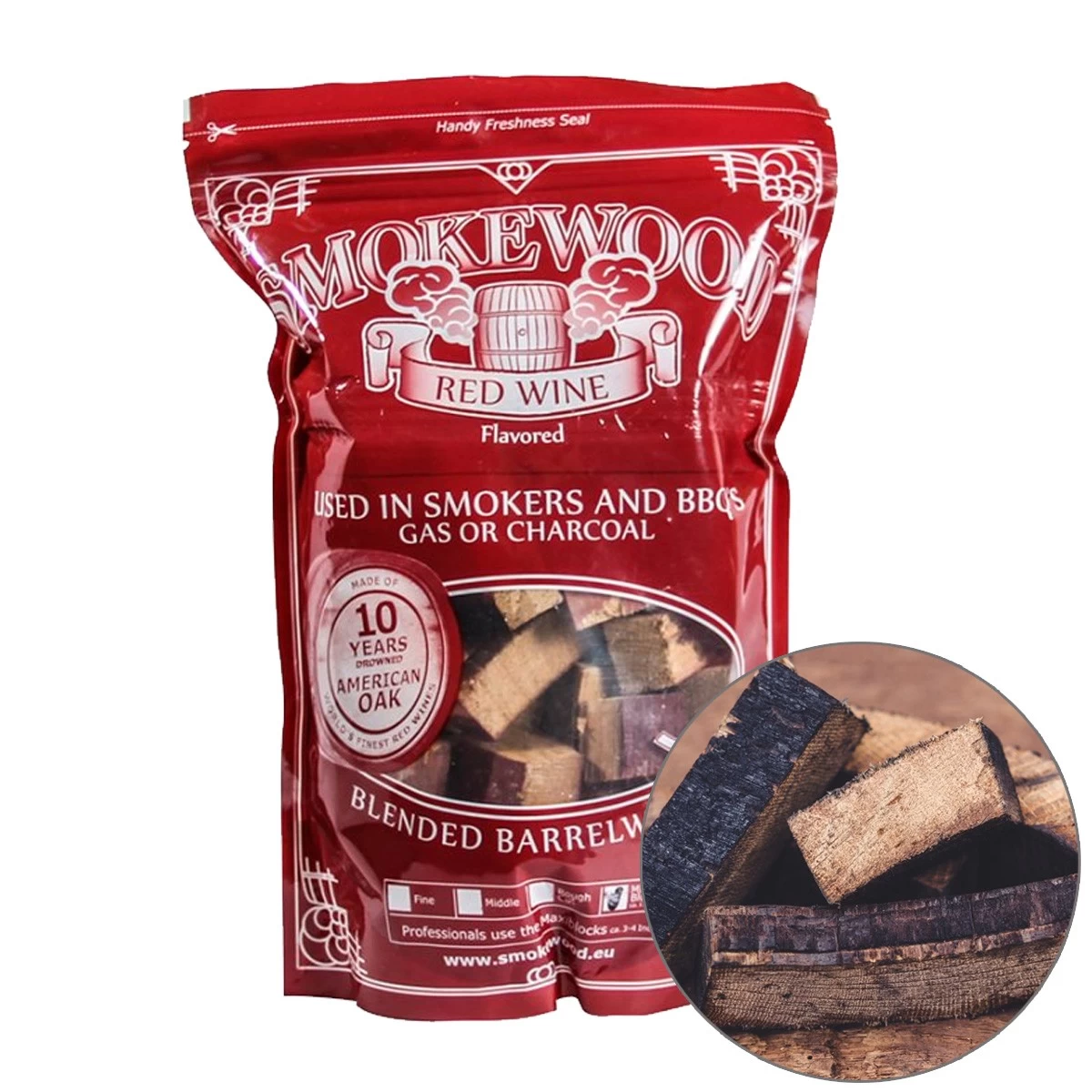 Smokewood Rotwein Mini Blocks - Räucherholz Aus Alten Weinfässern 1 Smokewood Rotwein Mini Blocks - Räucherholz Aus Alten Weinfässern