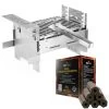 Stack /// Grill - Steckbarer Kompaktgrill Aus Edelstahl - Mobilgrill Inkl. 3kg Grillbriketts