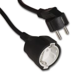 Verlängerungskabel - 25m - 3x1,5mm² - Schwarz - Schutzkontakt - Max 3600W - Winkelstecker