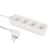 4-fach Steckdosenleiste Weiß, 1,5m Zuleitung - Max 3600W - Kindersicherung